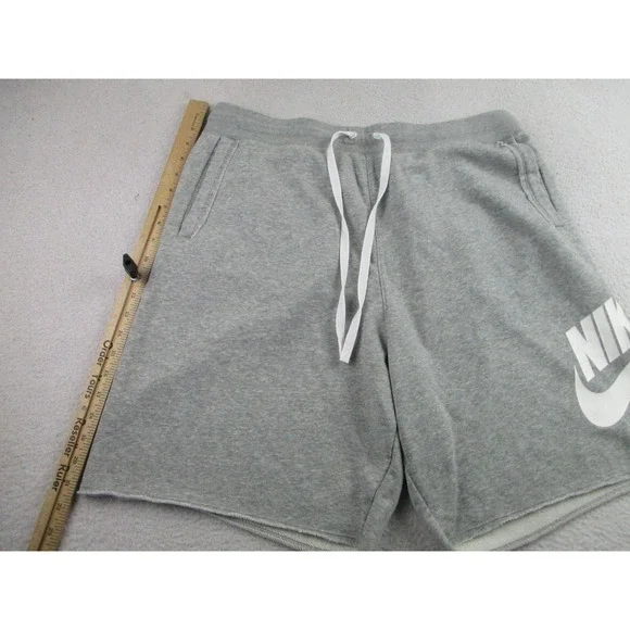 Nike Shorts Mens XL Gray Fleece Drawstring‎ Athletic Big Logo Spell Out Casual
